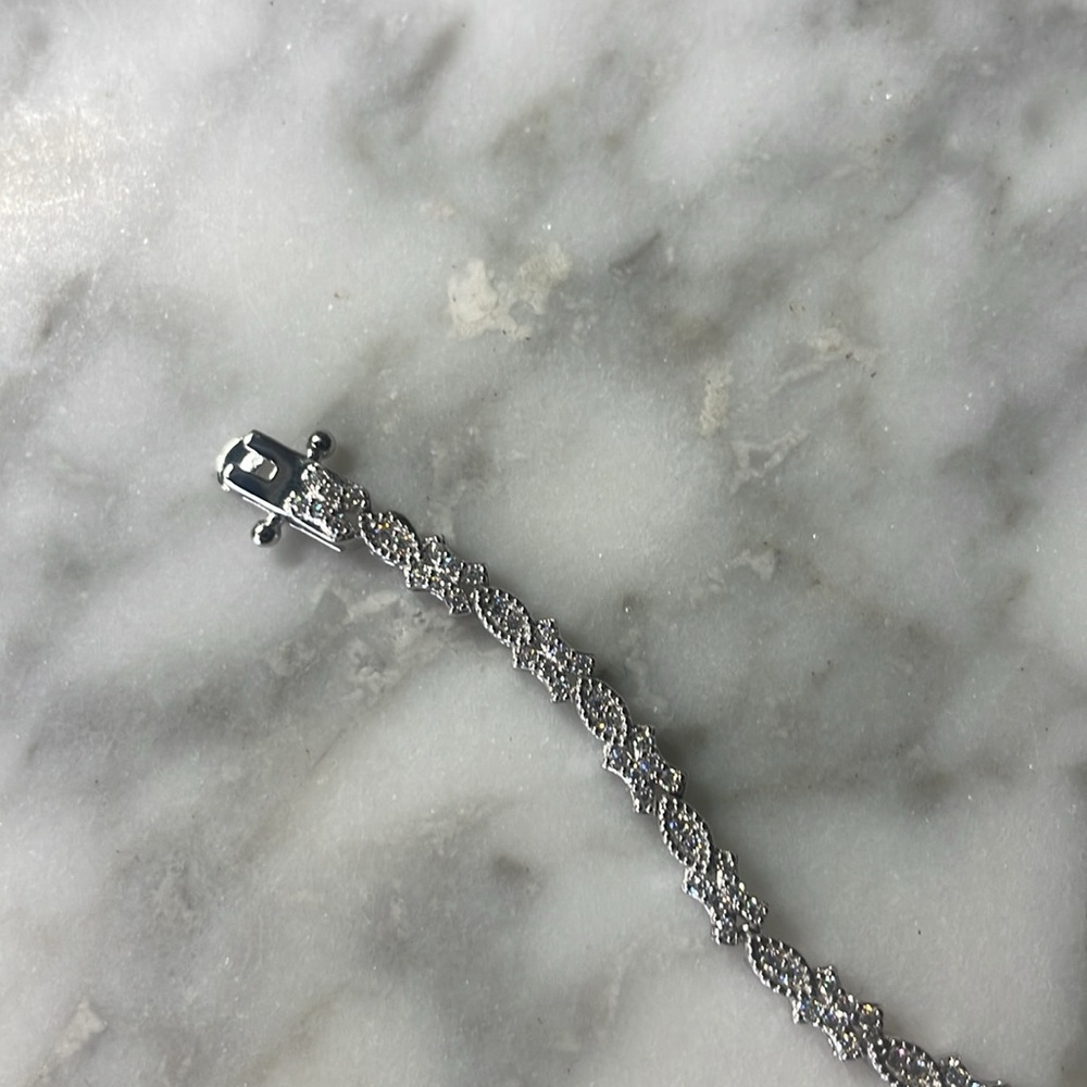 Moissanite 925 sterling silver bracelet 7” - Picture 9 of 10